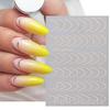 Gradientfärg Fransk manikyr Nail Art Designs Klistermärken Självhäftande nageltips Guider för DIY-dekoration Stencilverktyg
