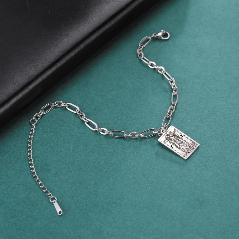 Tarot Card Charms Bracelets for Women Men The Major Arcana Amulet Stainless Steel Classic Tarot Wrist Jewelry Gifts