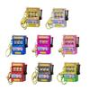Retro Fruit Slot Machine Keychain Charm with Spinning Dial and Bell Decoration for Interactive Home Party Games