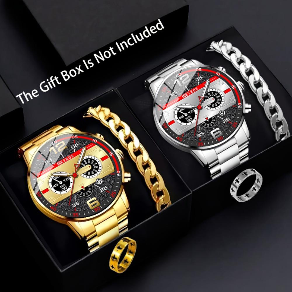 6-Piece Men S Watch Set Men S Fashion Quartz Pointer Watch