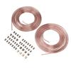 2 Sets 25Ft 3 16in Brake Line Tubing Kit with 32 Fittings 4 Connectors 8 Nuts Galvanized Alloy Brake Line Roll for