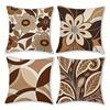 4 Piezas, Funda De Almohada Con Diseño Geomtrico Floral Vintage Marrn. Mide 17.72 Por 45.01 Cm; No Se Proporcionan Las Almohad