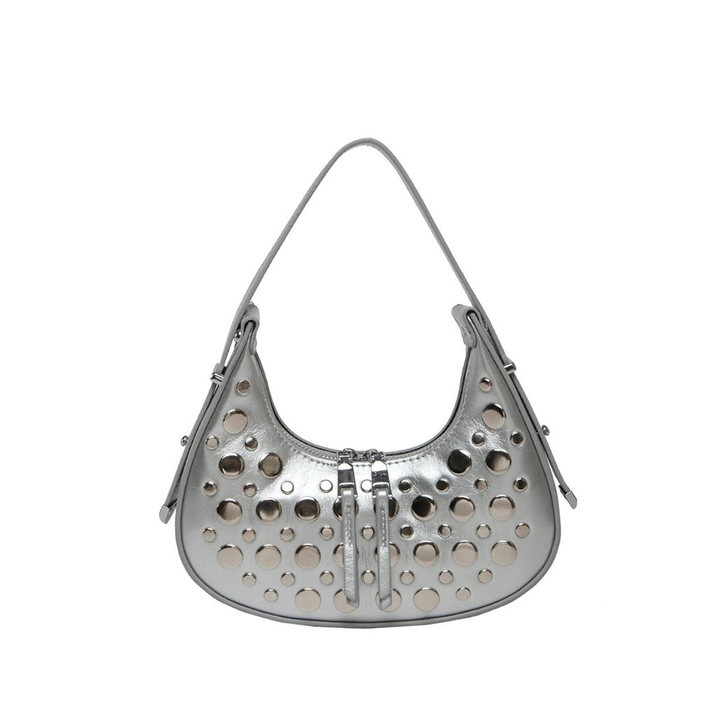 Rivet Underarm Bag Spring Summer 2025 New Korean Edition Fashion Niche Shoulder Bag Casual Ladies Versatile Dumpling Bag