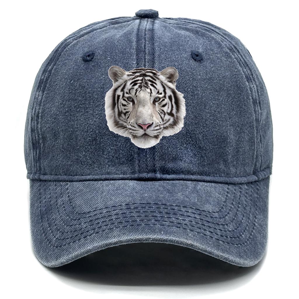 Tiger Head Print Adjustable Caps HD Animal Heads Man's Cap Casual Vintage-Inspired Snapback Baseball Hat One Size Fits All