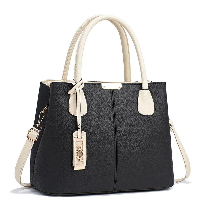 2023 Stylish Color Block Handbag Large Capacity Casual Shoulder Bag Cross-border Trendy Pu