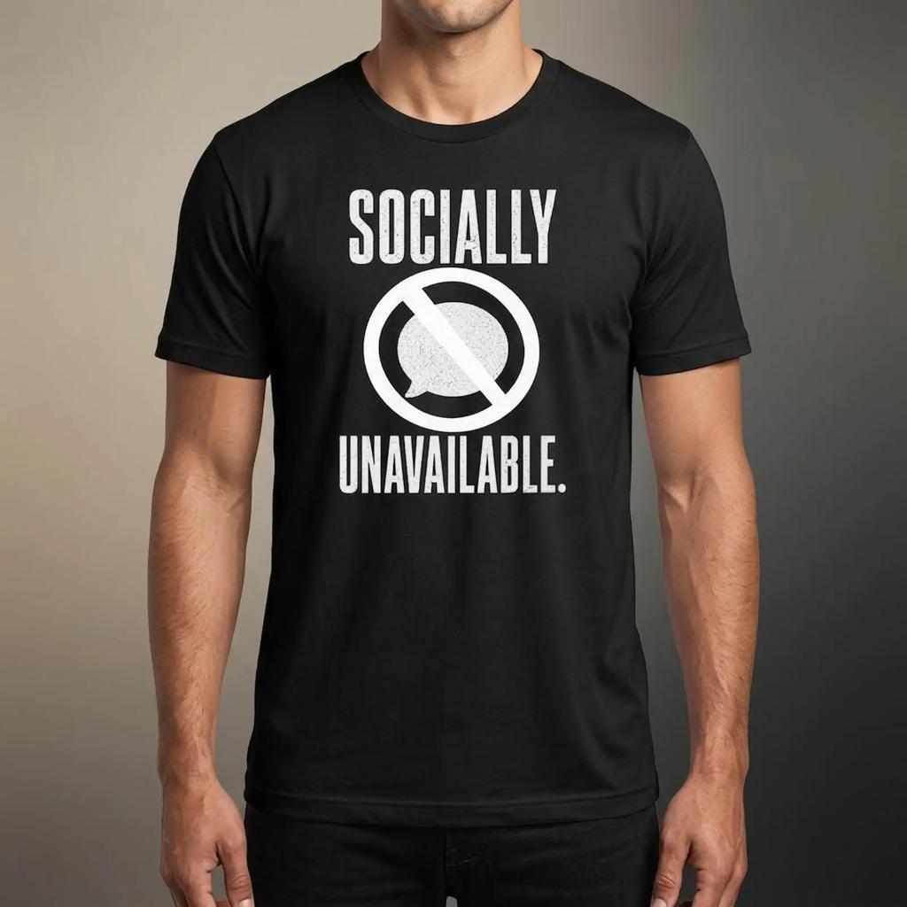 Socially Unavailable T Shirt Introvert Funny Social Battery Black Edition Vintage Washed Casual Top For Everyday Wear Unisex