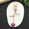 European-American Drip Oil Purple Heart Butterfly Zinc Alloy Keychain Pendant