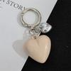 Black Transparent Puffy Heart Charms Keychain Grunge Fashion Bag Backpacks Hanging Ornament Car Key Chain for Women