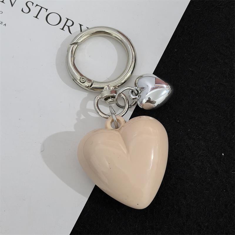 Black Transparent Puffy Heart Charms Keychain Grunge Fashion Bag Backpacks Hanging Ornament Car Key Chain for Women