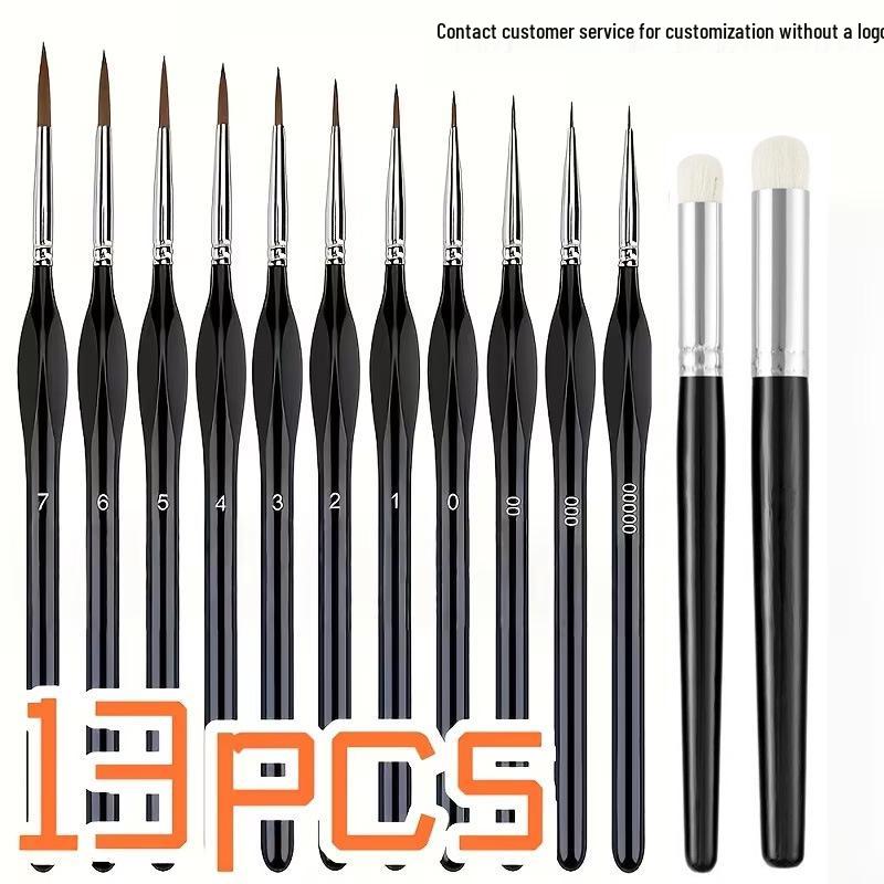 6-Piece Art Brush Set for Acrylic, Oil, Watercolor & Pottery Painting