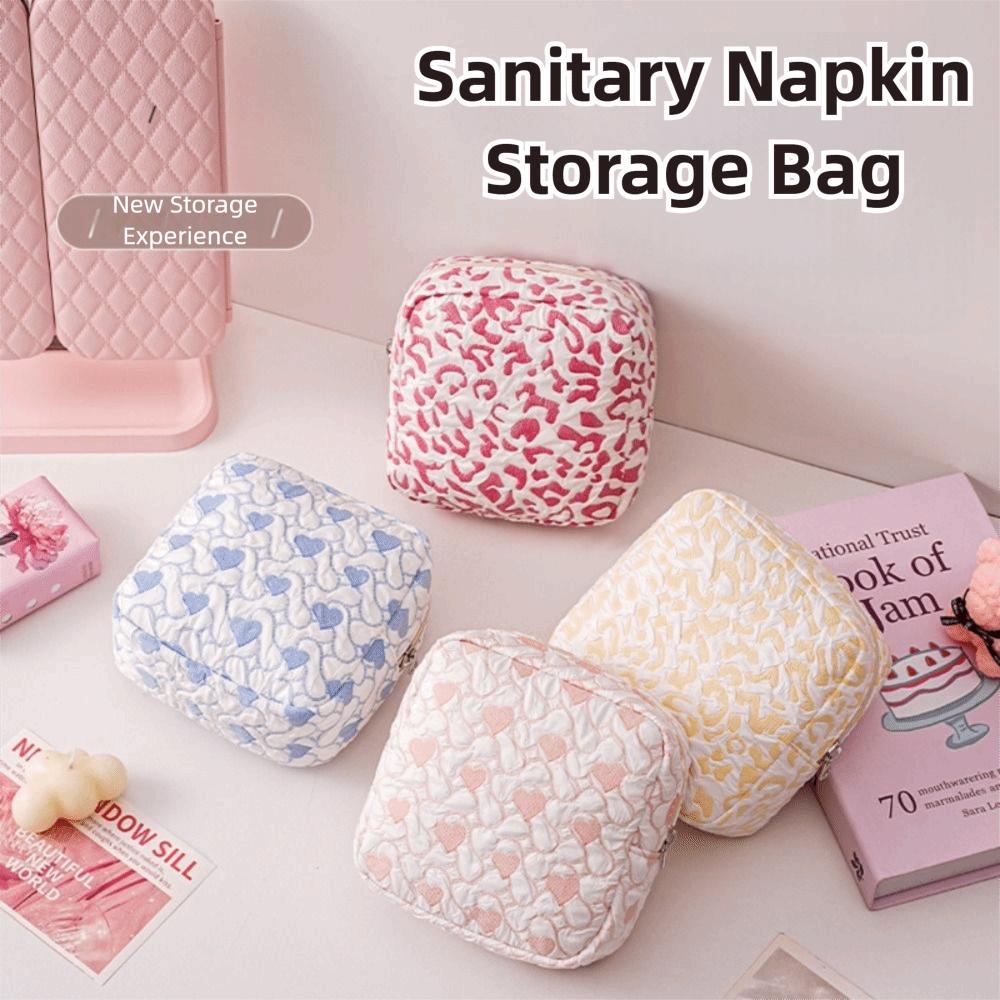 New Square Sanitary Napkin Storage Bag Large Capacity Portable Mini Coin Purse Multifunctional Cosmetic Bag