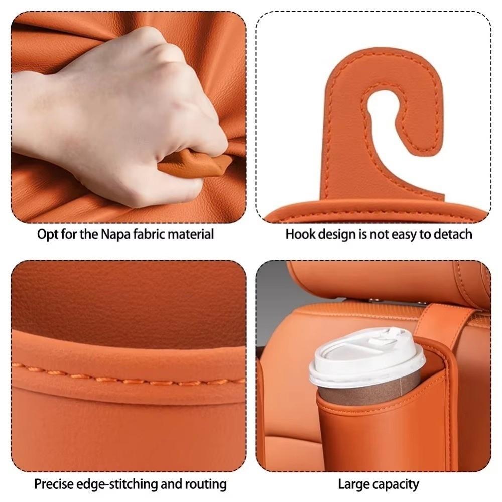 With Hook Hanging Drink Holder PU Leather Backseat Organizer  Rear Seat Accessories