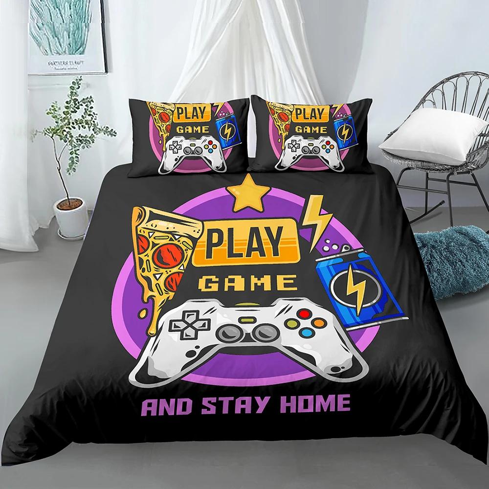 Bedding Set for Boys Modern Gamer Comforter Cover Video Game Duvet Cover Kids Bedding Set Gamer 2/3pcs Polyester Quilt Cover