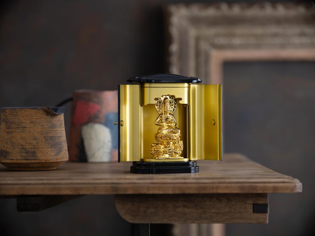 Buddha-Statue Manjusri Bodhisattva Gold PC Zushi enthalten buddhistischen Keiaki Watanabe Prototyp im Jahr der Tierkreiszeichen Zodiac Guardian Principal