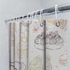 Kitchen Decor Shower Curtain With Dessert Illustrations Orange Floral Design Bath Rug For Home Decoration In Bathroom Accessorie