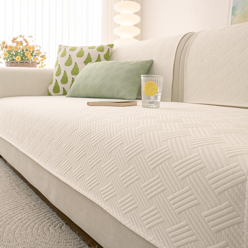 New Spring And Summer Ice Silk Cool Sofa Cushion Summer Non-Slip Thin Sofa Seat Cushion Solid Color Cover Towel