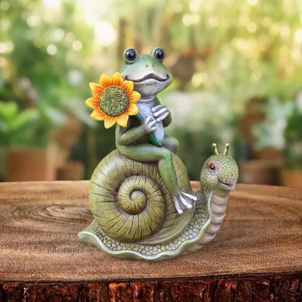 Resin Animal Sculpture Creative Miniatures Figurine Micro Landscape Frog Statue Lawn