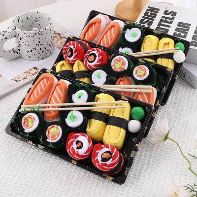 Cross-Border Salmon Sushi Design High Socks - Odor-Absorbing, Sweat-Wicking, Autumn/Winter Sports Socks