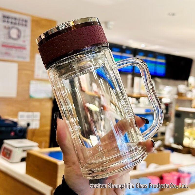 Shangqi Double-Layer High Borosilicate Glass Water Cup with Handle