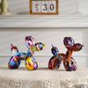 Resin Graffiti Balloon Dog Figurines Art Animals Statue Crafts Decor Item for Interior Home Desktop Decoration Painting Colorful
