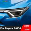 Front Head Light Lamp Eyebrow Cover Trim For Toyota RAV4 RAV 4 2016 2017 2018 Chrome Car Headlight Eyelid Strip Accessories