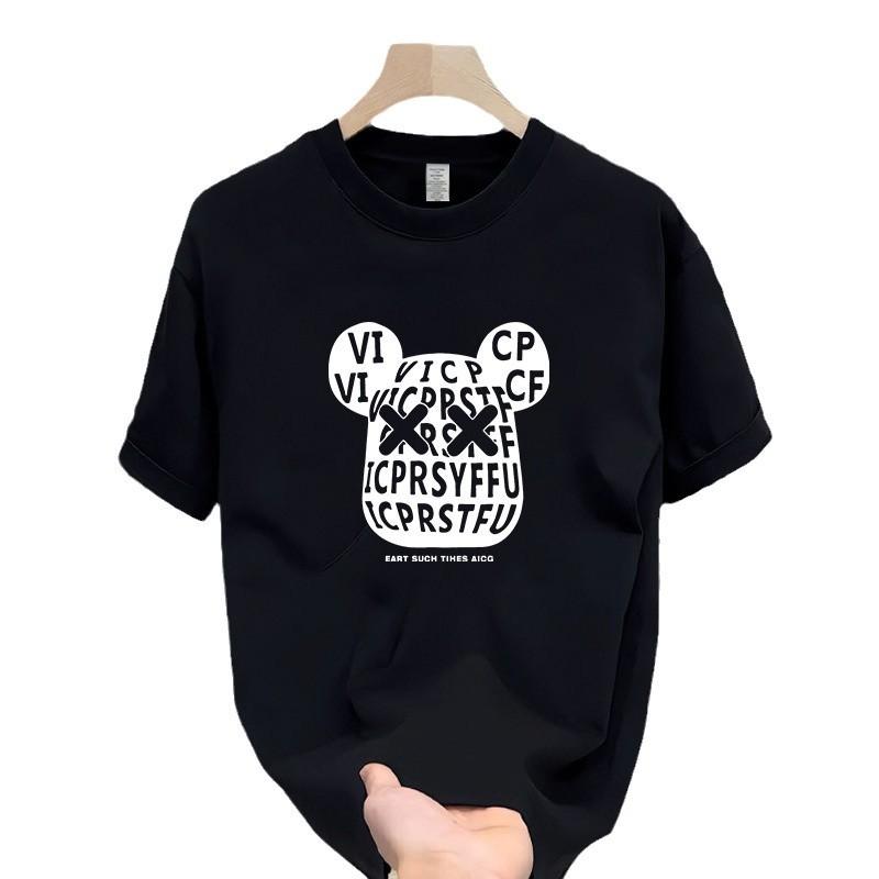American Trendy Brand Pure Cotton Men'S Printed Short-Sleeved T-Shirt Trendy Men'S And Women'S Versatile Round Neck T-Shirt Men'S