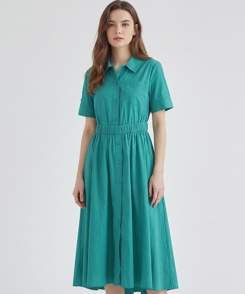 MESENSE Cut-Out Waistband Short Sleeve Dress_Mb46Opm209Z