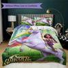 Unicorn Academy Pattern Bedding Uilt Set Uilt Cover Pillowcase Home Decoration Birthday Gift (1 * Duvet Cover + 2 * Pillowcase  Without Core)95