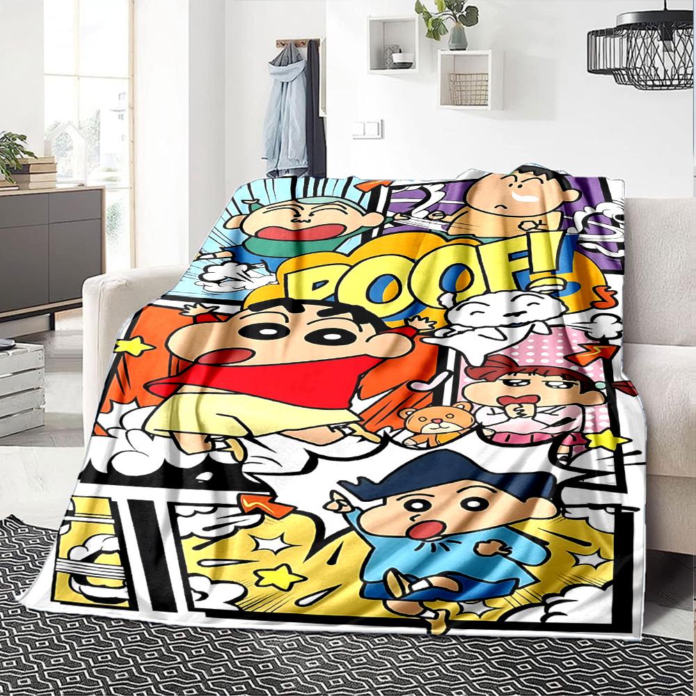 1pc Crayon Shinchan Adventure Flannel Blanket,Ultra Soft Warm Plush Throw for Home Bedroom Bed Sofa Cover Camping Picnic gift Y72452