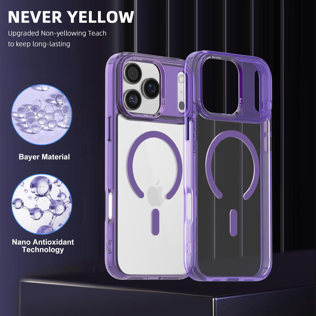 Ice Color Magnetic Suction Applicable IPhone17promax Phone Case Magnetic Suction Transparent Apple 16 Anti Fall Full Cover Protection Case