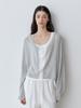 Le Studio Semi-See-Through One-Button Bolero Cardigan (Lgy)