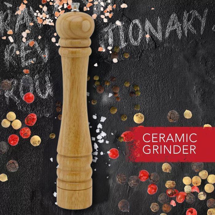 Ensemble de 2 Moulins à poivre manuel - FACKELMANN PROFESIONAL - Couleur bois - 32 cm