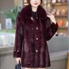 Kabát z umělé kožešiny pro ženy středního věku Zimní svrchní oděvy Elegantní silné teplé kožešinové bundy pro ženy Oblečení