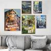 Magic Castle Retro Art Poster Train Travel Tourism Wizard Witch Canvas Print Vintage Movie Cover Wall Painting Room Home Decor