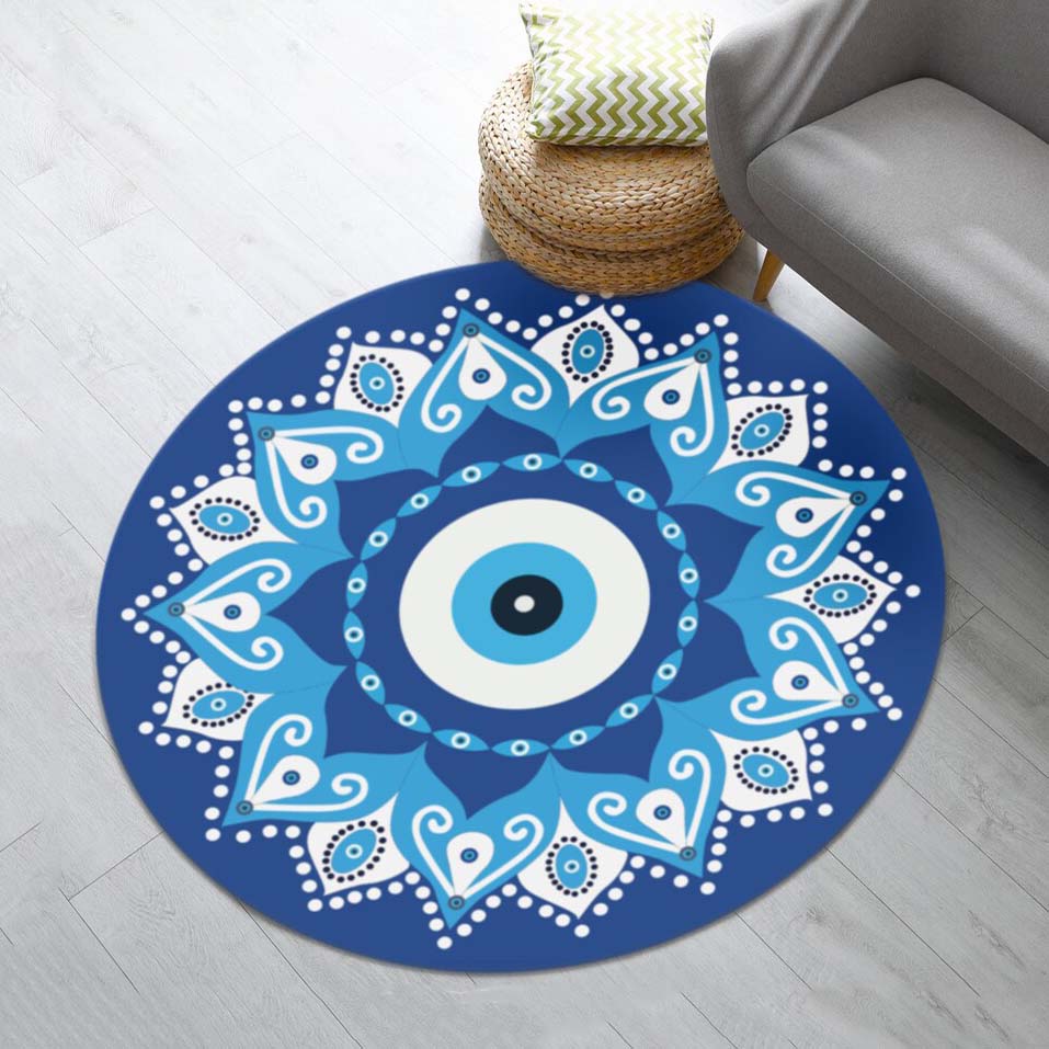 Evil Eye Rug Evil Eye Mandala Rug Mandala Rug, Mandala, Home Decor, Art Rug, Design Rug, Non Slip Rug,Round Carpet,Populer Rug
