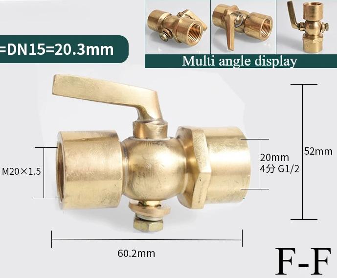 BSPP 1/8 1/4 3/8 1/2 3/4 Brass Two-way Cock Feamle Male Thread Cock  Valve Pressure Gauge Flexible Joint Welding Switch Marine