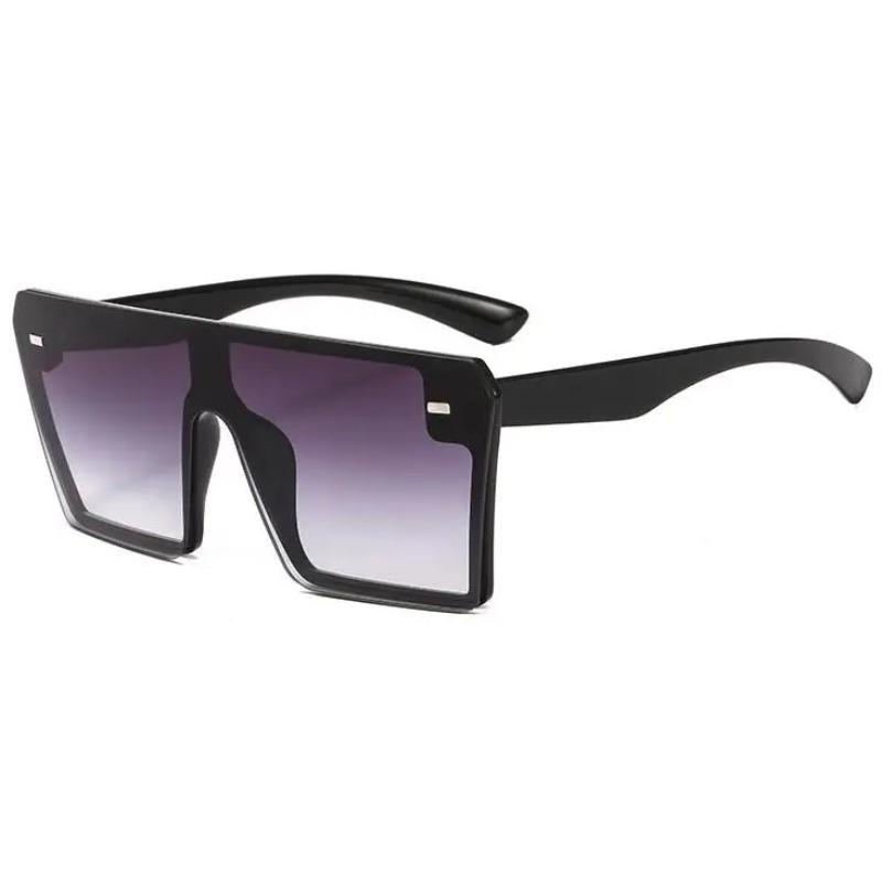 Oversized Plastic Shield Sunglasses Women Black Big Frame Vintage UV Protection Luxury Designer Rimless Sun Glasses For Men