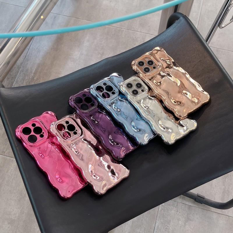 Minimalist Bubble Phone Case IPhone 15 Pro Max 14 With Electroplating Finish Shockproof Full Cover Silicone