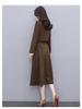 Elegant A-line Long Sleeve High Neck Dress with Bow Tie for Women - Spring/Autumn Collection