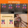 Creative Bow Rainbow Women Acrylic Earrings For Casual And Wearing Office