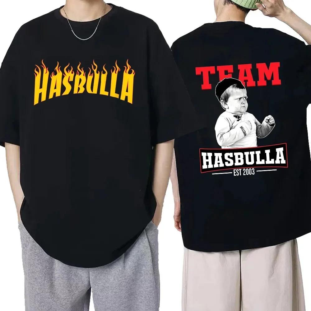 Klasické bavlněné tričko Team Hasbulla pro muže a ženy s motivem bojujícího Hasbully, hiphopové grafické tričko, topy, manga tričko, streetwear