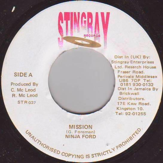 

7inch Record NINJA FORD - Mission STR037 Stingray Record UK Reggae, Ska & Dub Used