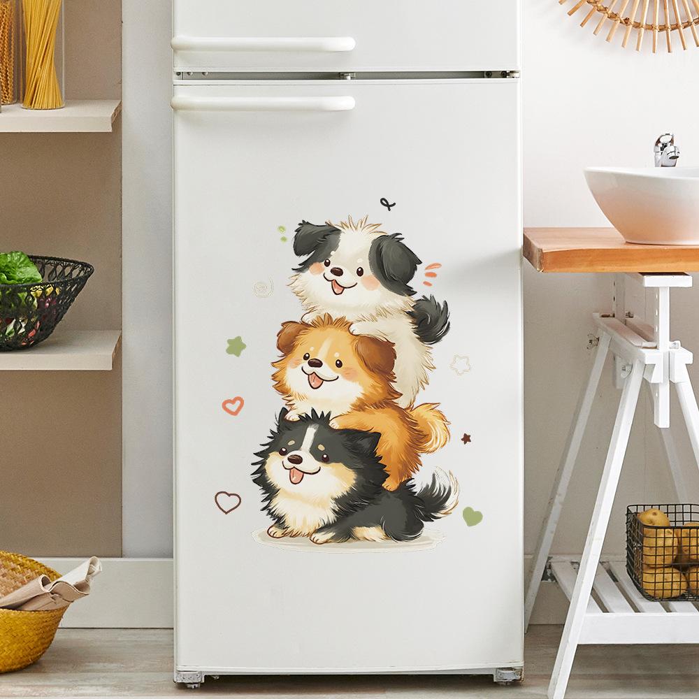 Cartoon Cute Jenga Dog Children's Bedroom and Living Room Decoration and Beautification Wall Stickers for Export Wholesale