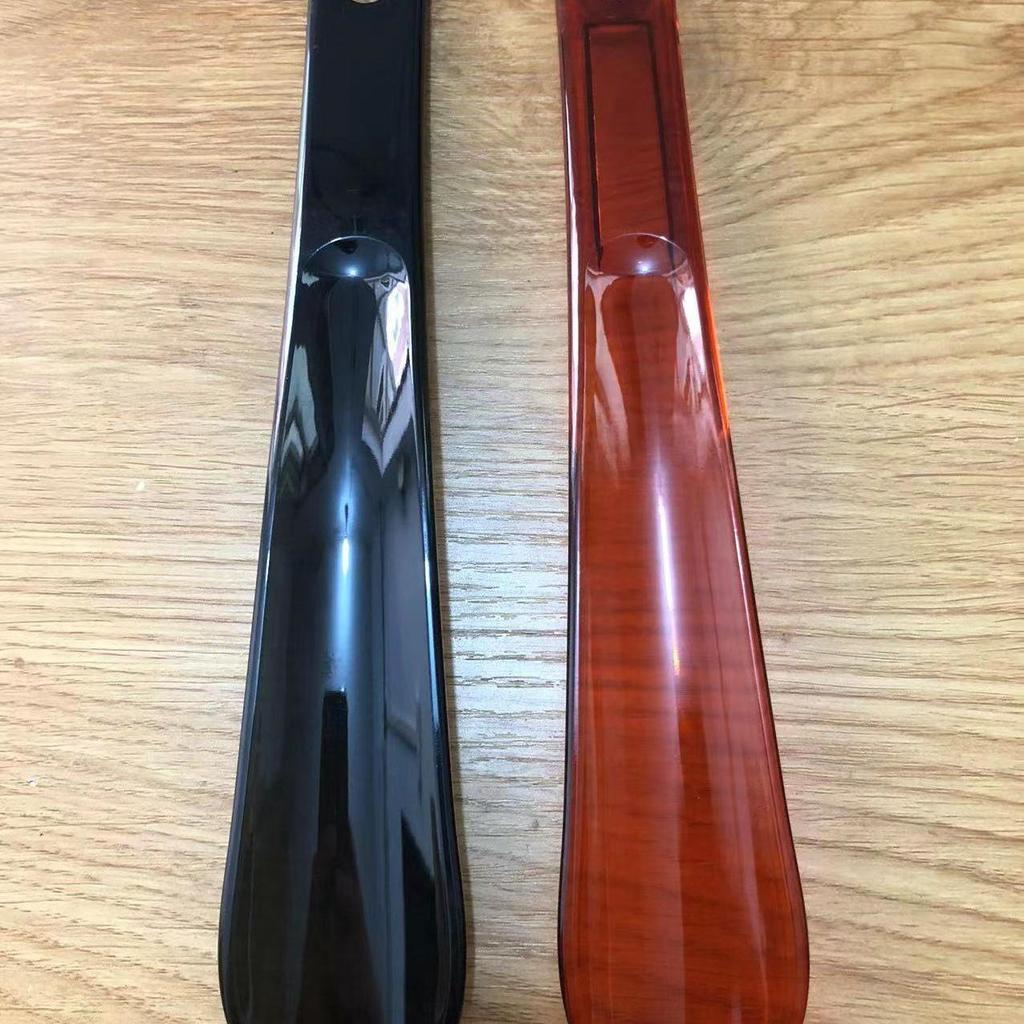 Clear Plastic Shoehorn with Extended Handle for Easy Shoe Wearing