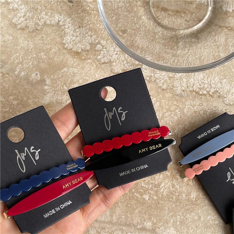 2pcs/set Acetate Hair Clips Sweet Cute Simple Side Pins Wave Lace Geometric Barrettes Hairpin Women Hair Accessories