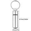 Mini Bærbar Vanntett Aluminium Sølv Pilleboks Etui Flaske Cache Medikamentholder Beholder Med Nøkkelring Nøkkelholder