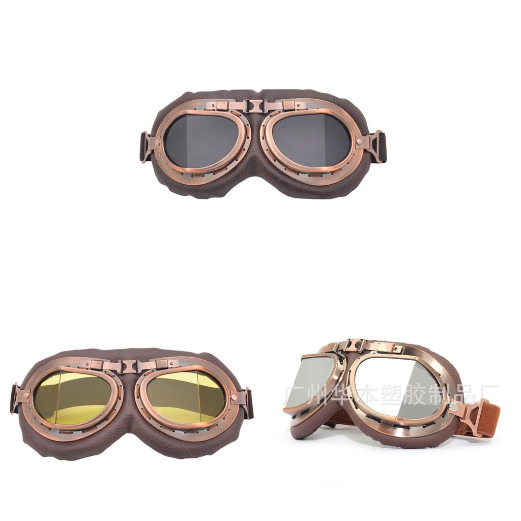 Harley Retro Copper Style Motorcycle Goggles With Adjustable Nose Pads For Outdoor Riding Enthusiasts