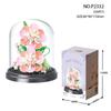 Idea Micro Diamond Block Flower Bricks Rose Sunflower Orchid Violet Peach Blossom Nanobrick Toys Exhibition Booth For Girl Gift