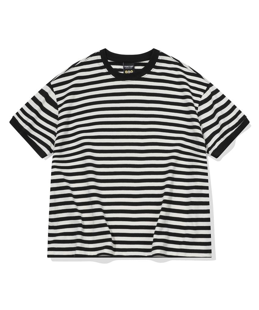 CPGN STUDIO Stripe Crop Ringer Tee Black