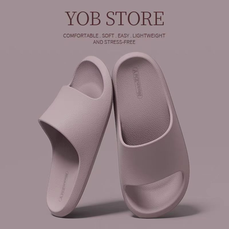 Leather pattern cool slippers thick bottom men's and women's home non-slip bathroom non-smelly feet home indoor summer